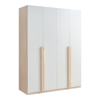 全友家居 衣柜清新北欧风组合衣柜平开门卧室柜子126355A 四门衣柜A
