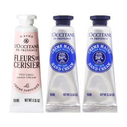 欧舒丹 护手霜10ml*3乳木果+樱花保湿