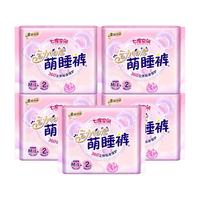 七度空间 SPACE7夜用夜安安睡裤M-L码动物君萌睡裤型纯棉卫生巾 2片*10片