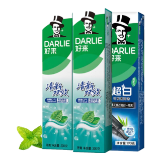 好来 原黑人含氟牙膏家庭装 590g （双效薄荷200g*2+竹炭190g）