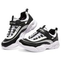 Skechers斯凯奇儿童运动鞋秋冬镭射熊猫鞋轻便防滑大童男女跑步鞋302576L 黑色/白色/BKW 35码