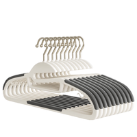ShouMi 收米 衣架，无痕防滑防肩角晾衣架，衣柜收纳神器 防滑无痕双位款 10个 1件