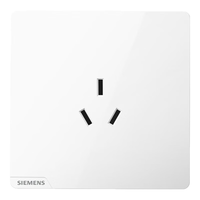SIEMENS 西门子 开关插座面板 10A三孔插座 86型暗装面板 皓彩雅白