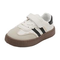 薇靡雅（WEIMIYA）儿童德训鞋2024春款男童运动鞋休闲板鞋女童小白鞋软底宝宝阿甘鞋 米白色 21码鞋内长约14cm