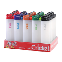 CRICKET 草蜢 砂轮打火机 半透明磨砂10支 原装进口一次性火石滑轮安全防爆定制