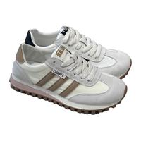 西遇女2024秋季复古百搭三杠黑白德训鞋轻便运动鞋 米白+棕色 (8月23日-9月2日) 35 米白+棕色 (7月9日)