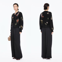 /江南布衣【东方非遗】25秋毛针织衫花纹长袖开襟5P8311090 001/本黑 XL