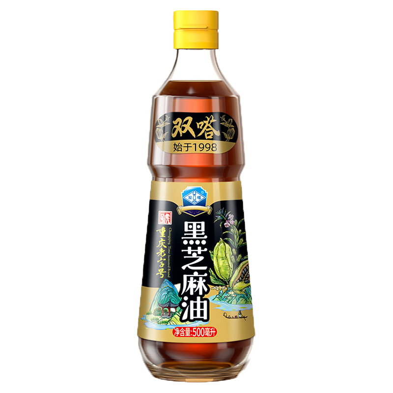 双嗒 “纯黑芝麻”香油500ml