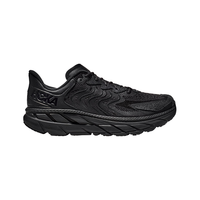 HOKA ONE ONE男女款夏季克利夫顿LS运动休闲鞋CLIFTON LS复古透气 黑色 / 柏油黑 37