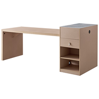 QuanU 全友 家居 餐桌原木风伸缩功能桌岛台式餐厅工作台一体吃饭桌子670215