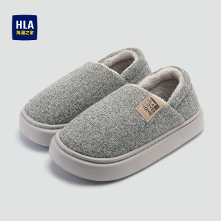 HLA 海澜之家 经典防滑保暖毛绒包根棉拖鞋