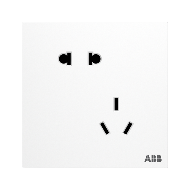 ABB 盈致系列 CA205 斜五孔插座 典雅白