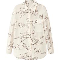 太平鸟 【气质印花衬衫】春秋中性上衣太平鸟宽松衬衫女