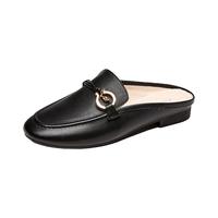 康奈女鞋特价时尚浅口单鞋真皮半拖鞋女休闲单鞋