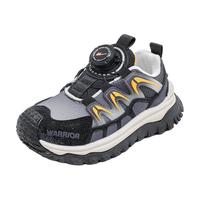 回力童鞋透气儿童跑步鞋女童时尚运动鞋2024春季男童网面鞋子 黑桔 30码内长约19.3cm