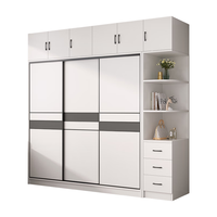 白浅衣柜卧室储物柜子移门衣橱简易推拉门大衣柜 【三门】1.8米主柜