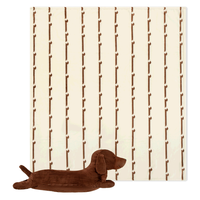 野兽派家居 tbh 腊肠狗二合一法兰绒暖香毯抱枕毛毯套装车载靠枕便携毯子靠垫