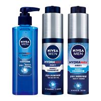 NIVEA 妮维雅 男士面霜护肤品套装水活畅透精华露啫喱补水保湿润肤露