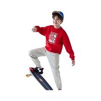 361°童装儿童针织加厚长裤冬季男童运动裤中大童时尚休闲裤子 浅瓦花灰 160