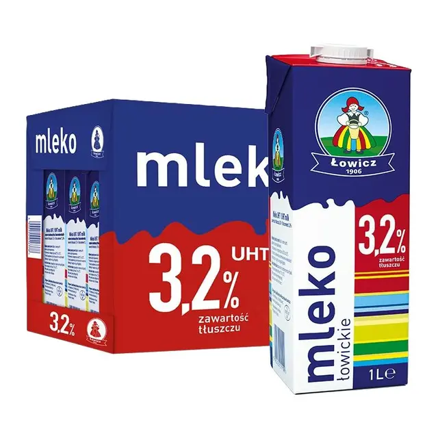 Lowicz 努力奶 全脂纯牛奶 1L*12盒