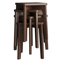 家逸 RF-HD308 柏林橡胶木方凳 胡桃色