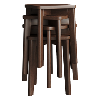 家逸 RF-HD308 柏林橡胶木方凳 胡桃色