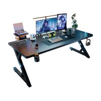 戟创AGKey-钛戟S3电竞桌台式电脑桌实木家用书桌可装机械臂碳纤维 【S3黑碳纤维纹】ENF级环保 140*75*75cm 二段分板