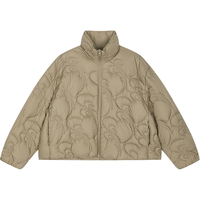/江南布衣25冬羽绒服珩缝轻盈立领短款5PBC10620 261/灰卡其 S