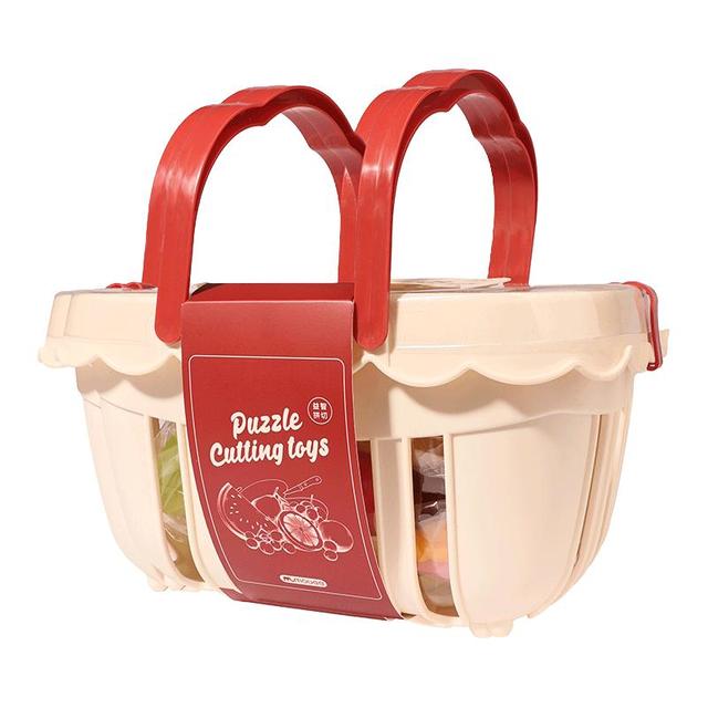 mobee 水果切切乐玩具 可剥皮 果蔬切切乐20件｜收纳篮套装