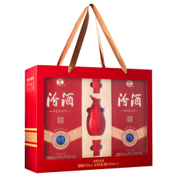 汾酒 红花大师礼盒 53度 清香型白酒 500mL*2瓶