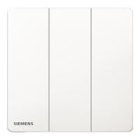 西门子(SIEMENS)开关插座面板 三开双控开关 86型暗装开关 驭彩奶油白