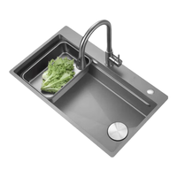 欧琳(OULIN)水槽大单槽洗菜盆一体盆单槽厨房304不锈钢单槽纳米手工水槽9140H
