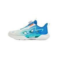 特步（XTEP）童鞋【氢风8.0护足跑鞋】夏季透气旋钮扣飞弹科技机器人同款跑鞋 帆白/普鲁士蓝【氢风8.0框子】 34