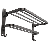 四季沐歌 折叠浴巾架免打孔晾毛巾架免钉胶卫生洗手间浴室壁挂钩置物角架