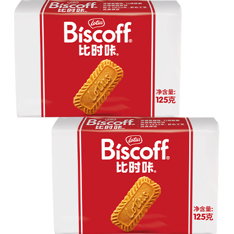 PLUS会员：和情 Biscoff比时咔比利时进口焦糖饼干曲奇商务茶歇办公室零食125g*2