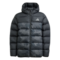 adidas男女大童拒水防风保暖舒适迷彩印花连帽棉服阿迪达斯轻运动 黑色 176