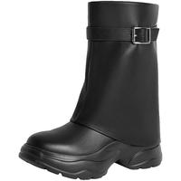 百丽裤管靴机车风女靴加绒靴子运动裤管靴休闲靴