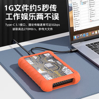 GETEA 企业级加密移动硬盘20TB大容量3.5英寸桌面存储Type-C3.1高速CMR垂直机械硬盘金属外壳带保护套