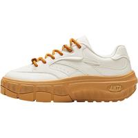 ANTA安踏蛋仔鞋丨板鞋女2024春季皮面低帮厚底复古休闲鞋122418086 白垩色/象牙白-2 37.5