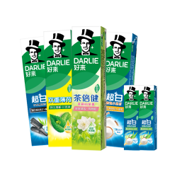 好来 原黑人 竹炭小苏打牙膏套装500g 密泡亮白 茶香健齿