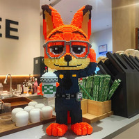 乐高(LEGO)积木玩具尼克朱迪兔超大号高难度巨大型摆件一万颗粒1米10万以上 50cm大号尼克警官 +锤子