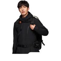 诺诗兰秋冬GORE-TEX男戈尔斯三合一硬壳冲锋衣防水保暖徒步登山服 纯黑色-45E 170