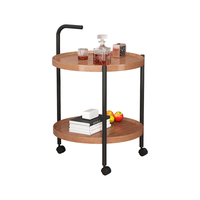 千禧华府小圆桌茶几客厅家用沙发边几简易创意可移动床头桌胡桃色40