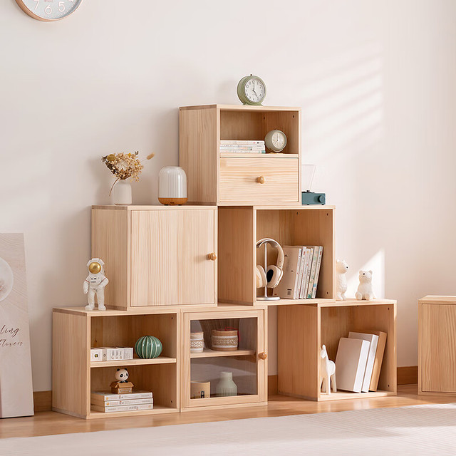 老竹匠 书柜299SMZWG-04 实木书架 多层储物柜 长虹门款