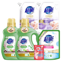 超能洗衣液9.95kg （3.38kg*2洗衣液+1.1kg洗衣液+2kg柔顺剂） 草本香型 3.38kg*2瓶 瓶袋组合装