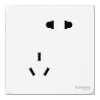 施耐德电气 皓呈系列 A3T15_10US_WE_C1 一开五孔插座 奶油白