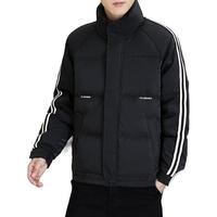 花花公子（PLAYBOY OUTDOOR）羽绒服男士时尚纯色百搭立领运动外套上冬天衣服中老年型男爸爸装 SXY-8005黑色【羽绒服】 L 120斤以下