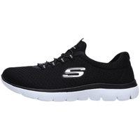 斯凯奇(Skechers)女鞋轻便休闲鞋一脚穿运动鞋鞋中老年软底健步鞋 黑色/白色-BKW 38
