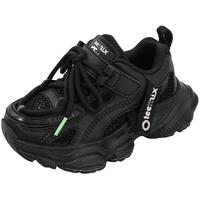 天美意（TEENMIX）天美意女童网鞋2024夏季儿童透气运动鞋百搭炸街老爹鞋潮款 黑色 单层 29 29码