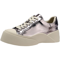 Bella Lily夏季牛皮增高休闲鞋女舒适运动鞋小个子松 黑色 37